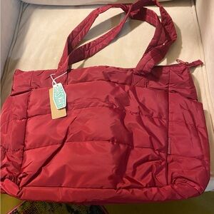 Elegant Red Quilted Shoulder Bag